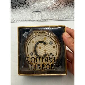 Pink Sky Compact Mirror Standard 2x Magnification Portable Pocket Makeup Mirror